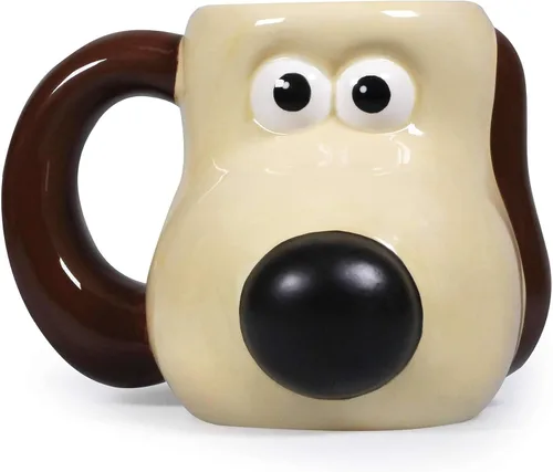 Vista 2 de Half Moon Bay - Taza de cerámica con licencia oficial de Wallace y Gromit Gromit Gromit que cambia el calor, taza de café de 16.2 onzas