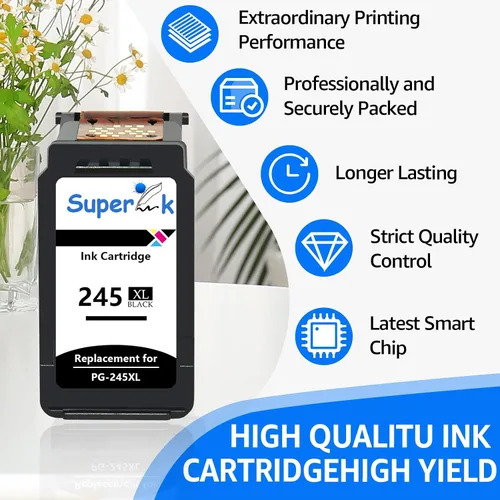 Vista 4 de Cartucho de tinta negro 245XL de repuesto para Canon 245 PG245 XL PG245XL para Pixma MX490 TR4520 TS3322 TR4522 TR4500 TS3122 TS3300 MX492 MG2522