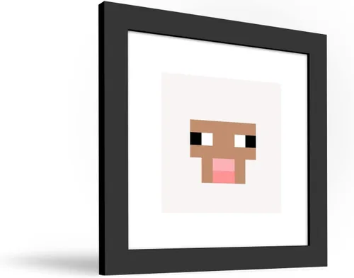 Vista 2 de Trends International Gallery Pops Minecraft: Pixeles icónicos - Mobs - Arte de pared de ovejas, versión enmarcada en negro, 12 x 12 pulgadas Versión