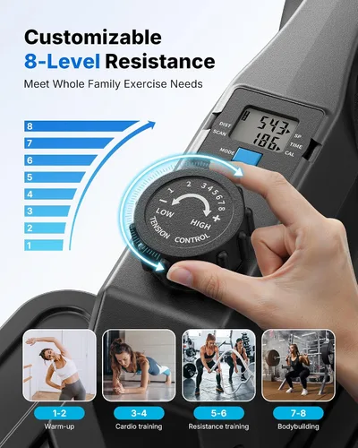Vista 3 de Sitting Under Desk Elliptical Machine, Leg Exerciser While Sitting for Seniors, Seated Pedal Exerciser, Quiet & Portable Pedal Exerciser with 8