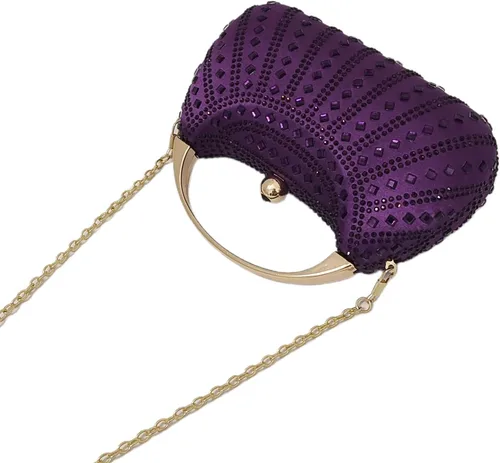 Vista 7 de HUANG ZHUANG Elegante bolso de mano de cristal con diamantes de imitación para mujer, bolso de fiesta, boda, baile de graduación, bolsa brillante