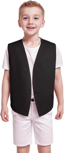 Vista 7 de TopTie Chaleco sin botones para niños, chaleco victoriano, para fiesta campesina, chalecos de disfraz Rojo