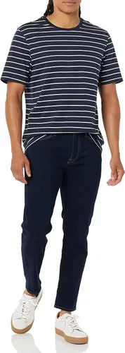 Vista 4 de Tienda Essentials Camiseta de manga corta con cuello redondo para hombre, ajuste regular, paquete de 2