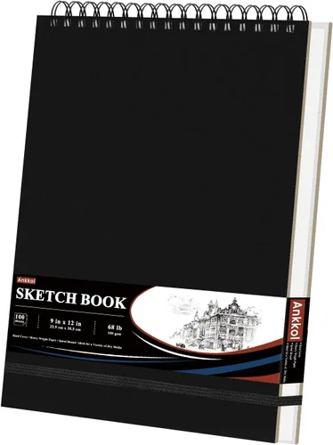 Vista 12 de Ankkol Cuaderno de bocetos con espiral 5x7, pequeño bloc de dibujo con tapa dura - 100 hojas, papel para bloc de dibujo mini de 68 lb/100 g/m²