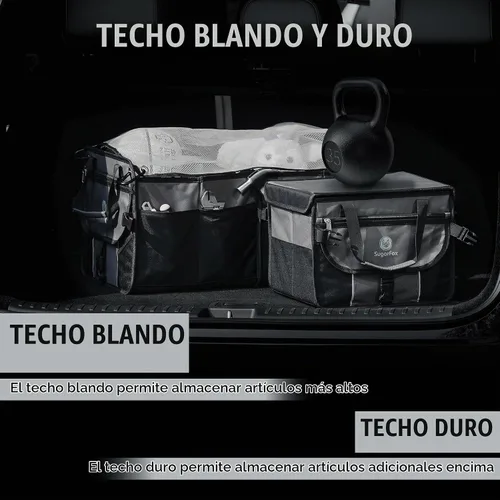 Vista 5 de SugarFox Organizador de maletero de automóvil para SUV, 63 L + 26 L, almacenamiento modular, resistente, plegable, impermeable, cubiertas suaves
