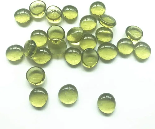 Vista 4 de Piedras planas, piedras preciosas de vidrio de 1 libra para rellenos de jarrones, dispersión de mesa de boda, decoración de rellenos de acuario