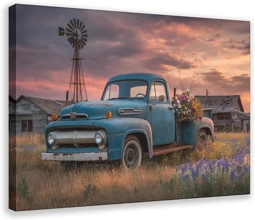 Vista 14 de JDBeehpy 1pcs Frame Flower Bicycle Oil Painting Creative Wall Art American Creative Modern Poster Bathroom Gallery Apartment Home Decoration