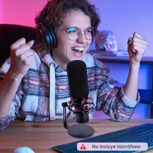 Vista 5 de SUNMON HyperX QuadCast Filtro Pop Parabrisas Compatible con Micrófono HyperX QuadCast S - Parabrisas de Espuma para Micrófono Reducción de Ruido