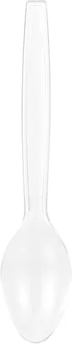 Vista 7 de Glad Juego de cubiertos desechables transparentes con tenedores, cuchillos y cucharas de plástico resistente, utensilios de plástico reutilizables