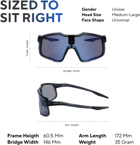 Vista 8 de CHAMELO Falcon Smart Sports Sunglasses with Instant Automatic Tint Adjustment, Solar-Powered, IP68 Waterproof