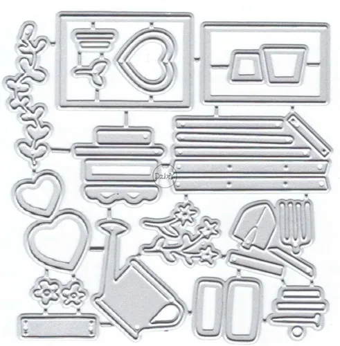 Vista 20 de DzIxY Casas Troqueles de corte de metal para kit de fabricación de tarjetas, troquelados de papel en relieve, plantillas de máquina de álbumes