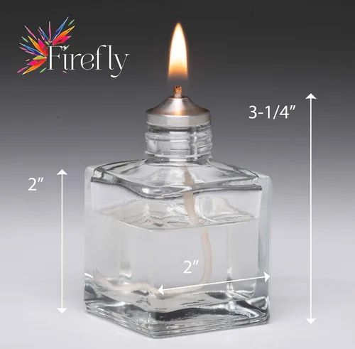 Vista 2 de Firefly Aura Petite - Lámpara cuadrada de aceite de vidrio recargable, vidrio de soda fuerte