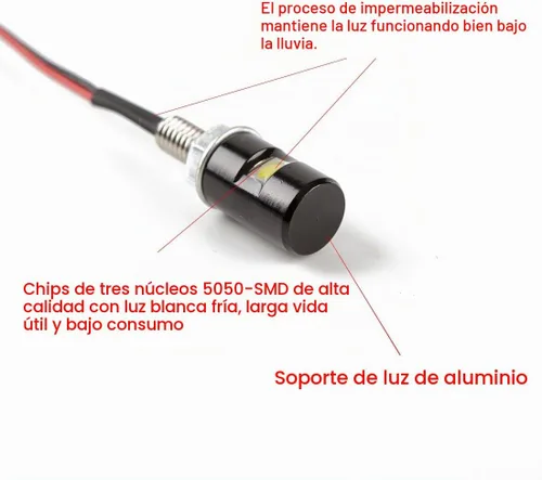Vista 2 de CZC AUTO 2 luces de matrícula, lámpara de perno de tornillo de matrícula, bombilla LED blanca de 12 V, impermeable, impermeable, impermeable
