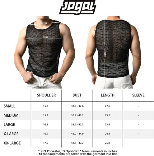 Vista 7 de JOGAL Camisas de encaje transparente sin mangas para hombre