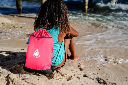 Vista 7 de Skog Å Kust GymSak - Bolsa de cincha con cordón 2 en 1 con bolsa seca impermeable extraíble