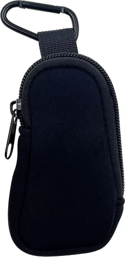 Vista 2 de Funda de viaje de neopreno para inhalador de asma, práctica mini bolsa para inhalador para todas las edades, inhalador no incluido (negro)