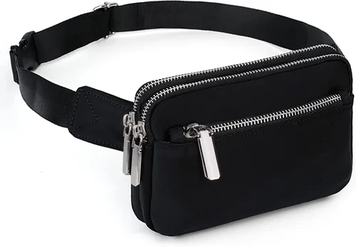 Vista 9 de Riñonera UTO para mujer, de moda, bandolera, bolsa de cinturón, bolsa de pecho, riñonera de cintura, riñonera de cadera, para compras al aire libre