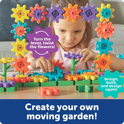 Vista 3 de Learning Resources GardenGears Conjunto de Construcción - Construcción e Ingeniería Educativa Práctica, Conjuntos de Construcción STEM Preescolar