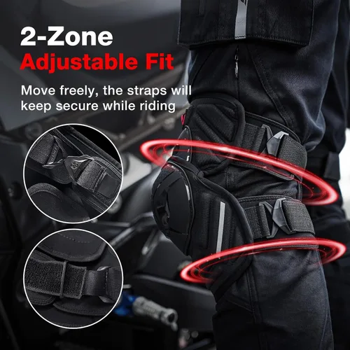 Vista 6 de Scoyco Rodilleras y espinillas para motocicleta para adultos - CE Nivel 1 Rodilleras ajustables de motocross con TPU, protección y flexión dinámica