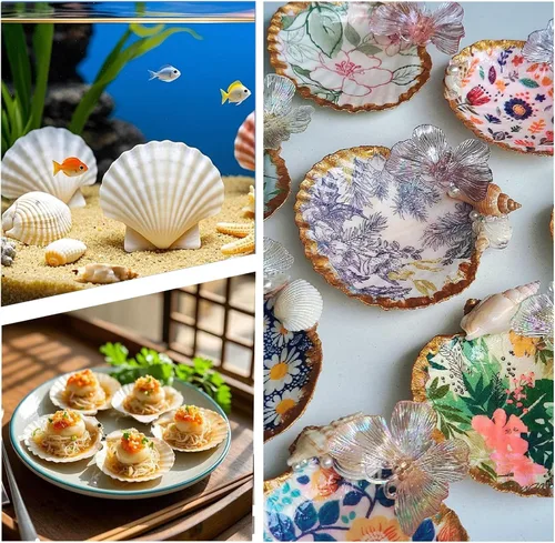 Vista 6 de 12 conchas de vieira naturales grandes de 4 a 5 pulgadas, conchas marinas blancas para manualidades, pintura a mano, fiestas temáticas oceánicas