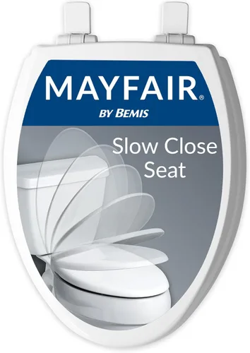 Vista 12 de Mayfair Cassel Asiento de inodoro de cierre lento, fácil de limpiar, asiento de madera antideslizante de alta calidad, fácil de instalar, fabricado