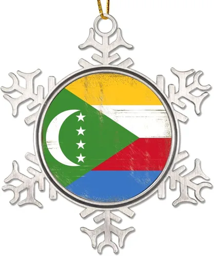 Vista 11 de Adorno de metal de copo de nieve de Canadá, recuerdo de Navidad, regalo de recuerdo patriótico, adorno colgante de Navidad, bandera nacional