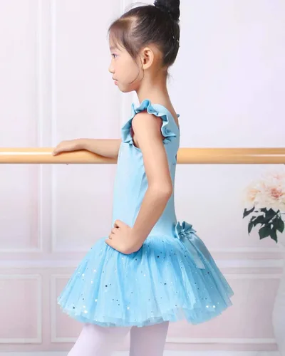 Vista 3 de BAOHULU Leotardos de ballet para niñas con falda completa, tutú de baile, disfraces de fiesta