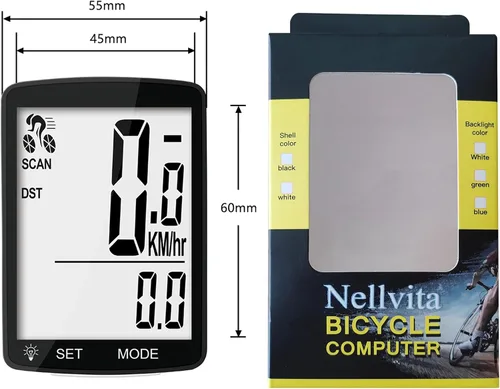 Vista 8 de Computadora inalámbrica para bicicleta, 20 multifunciones, velocímetro de bicicleta impermeable real, odómetro de ciclismo con pantalla LCD grande