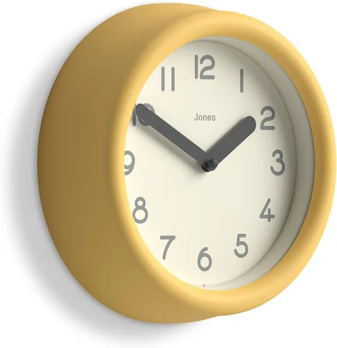 Vista 9 de JONES CLOCKS® Reloj de pared Fuze Reloj redondo pequeño Beige Diseño moderno juguetón con presencia escultórica suave Ideal para cocinas