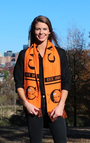 Vista 2 de Tradition Scarves Campbell University Bufanda Campbell Camels Classic Naranja Tejido