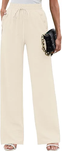Vista 62 de Heymoments Wide Leg Pant for Women High Waist Trouser A01-negro