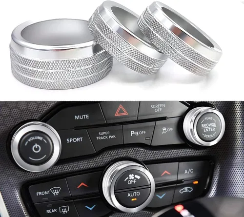 Vista 9 de Auprite Fundas de perilla de control de clima para accesorios Challenger 2015-2023 2024, para Dodge Charger 2015-2023 2024, para Dodge Chrysler Negro