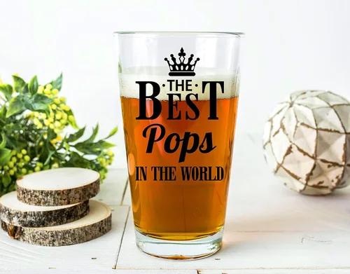 Vista 2 de Vaso de cerveza para el día del padre para hombres, el mejor vaso de cerveza Pops del mundo, promocionado a pops, vaso de cerveza para papá