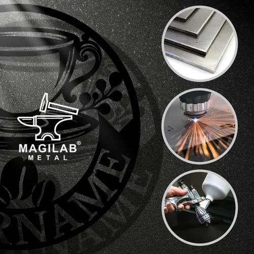 Vista 7 de Letreros metálicos con nombre de barra de café personalizados, letrero de metal de la casa de café soldado, letreros de cobertizo personalizados