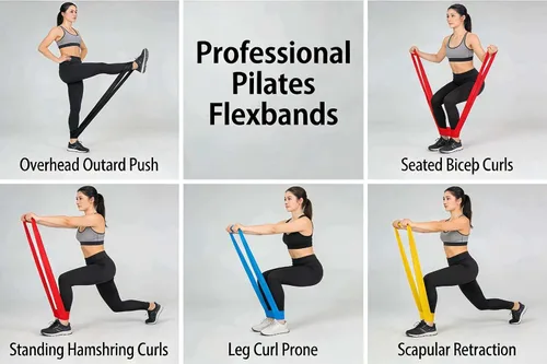 Vista 2 de Conjunto de Bandas de Resistencia para Fitness, Bandas de Ejercicio Multifuncionales para el Hogar, Equipo de Ejercicio para Entrenamiento
