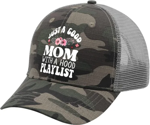 Vista 2 de devor Hats just a Good mom with a Hood Playlist Dad Hat for Women Graphic Denim Hats Adjustable