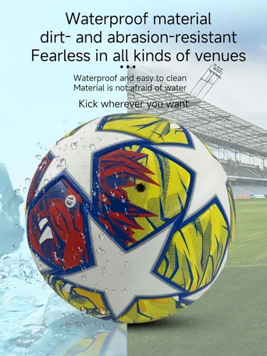 Vista 4 de Balón de fútbol de la liga, regalo de cumpleaños, tamaño 5, costuras sin costuras duraderas para escuela, graduación, aniversario, juventud, escuela