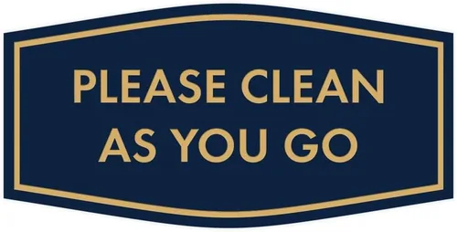 Vista 11 de Fancy Please Clean As You Go - Letrero (negro/plateado), tamaño mediano