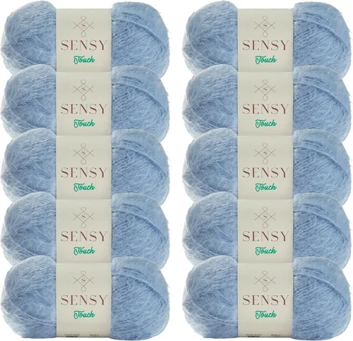 Vista 43 de Sensy Touch - Ovillo de lana, 3.5 onzas, 268 yardas, calibre 3 claro (blanco)