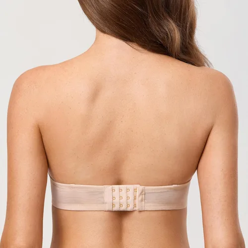 Vista 3 de DOBREVA Women's Strapless Push Up Bra Lace Plunge Padded Underwire Bras Add 1 Cup