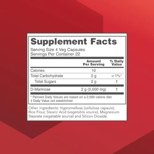 Vista 2 de Protocol for Life Balance D-manosa - 500 mg - Limpieza de la vejiga - Apoya el tracto urinario saludable* - Para hombres y mujeres - Kosher y sin
