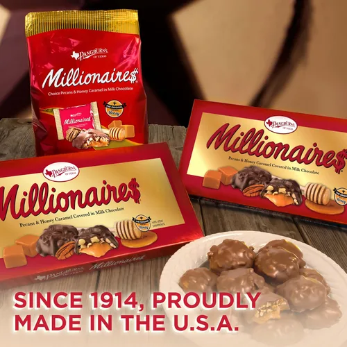 Vista 7 de Pangburn's of Texas Millionaires - Pecanas cubiertas de chocolate con leche, bolsa de 16.75 onzas