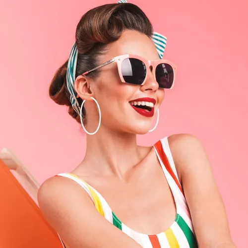 Vista 6 de 2Pcs Hoop Earrings for Women 70s 80s 90s Large Retro Neon Earrings 60mm Hoop Earrings Cute Beach Earrings Party Earrings Accessories for Women
