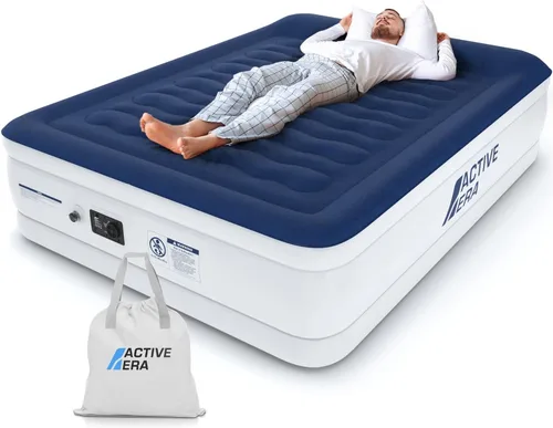 Vista 12 de Active Era Colchón de aire Queen prémium de 20 pulgadas con bomba integrada, almohada elevada, resistente a pinchazos, parte superior suave