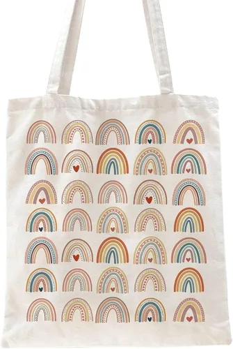 Vista 2 de Regalos inspiradores para mujeres, bolsas de arco iris para niñas, bolsa de mano bohemia de arcoíris para ella, pared de arcoíris, regalos