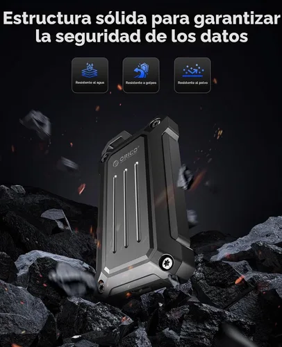 Vista 3 de ORICO SSD portátil de 512 GB hasta 2000 MB/s, resistencia al agua y al