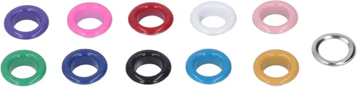 Vista 7 de Kit de ojales multicolor de 0.394 pulgadas (0.394 in), juego de ojales de metal, ojales y ojales con herramienta de instalación para zapatos