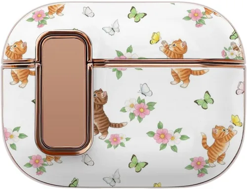 Vista 10 de Funda para auriculares compatible con Airpods Pro 2, funda de plástico, con bloqueo, protección a prueba de golpes