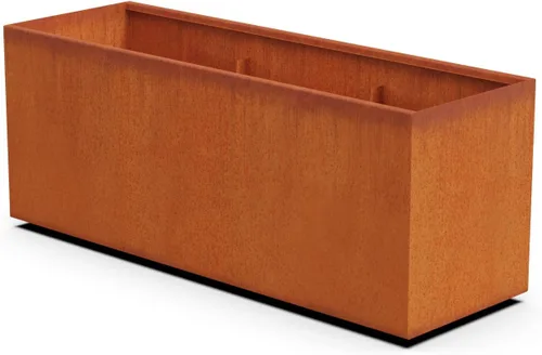 Vista 8 de Plantercraft Corten - Maceta rectangular de acero rústico para jardín, 40 pulgadas de largo, 16 pulgadas de ancho y 20 pulgadas de alto, resistente