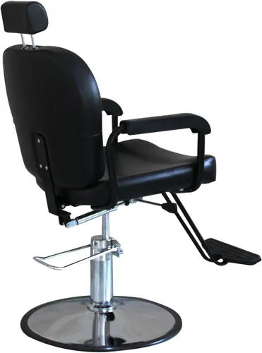 Vista 2 de Silla de estilo de salón Silla hidráulica reclinable con reposacabezas movible negro